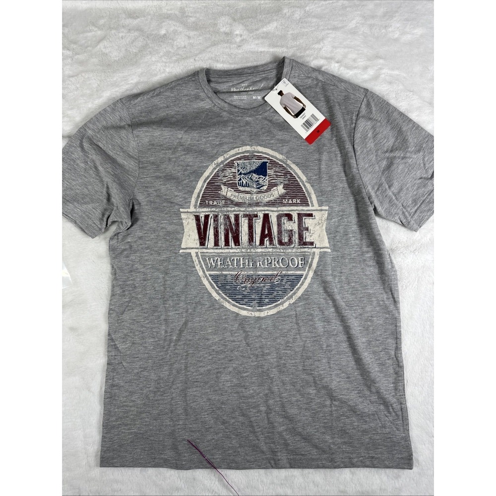 Weatherproof Vintage Mens Gray Graphic Logo T-Shirt Size Medium NWT 1854627
